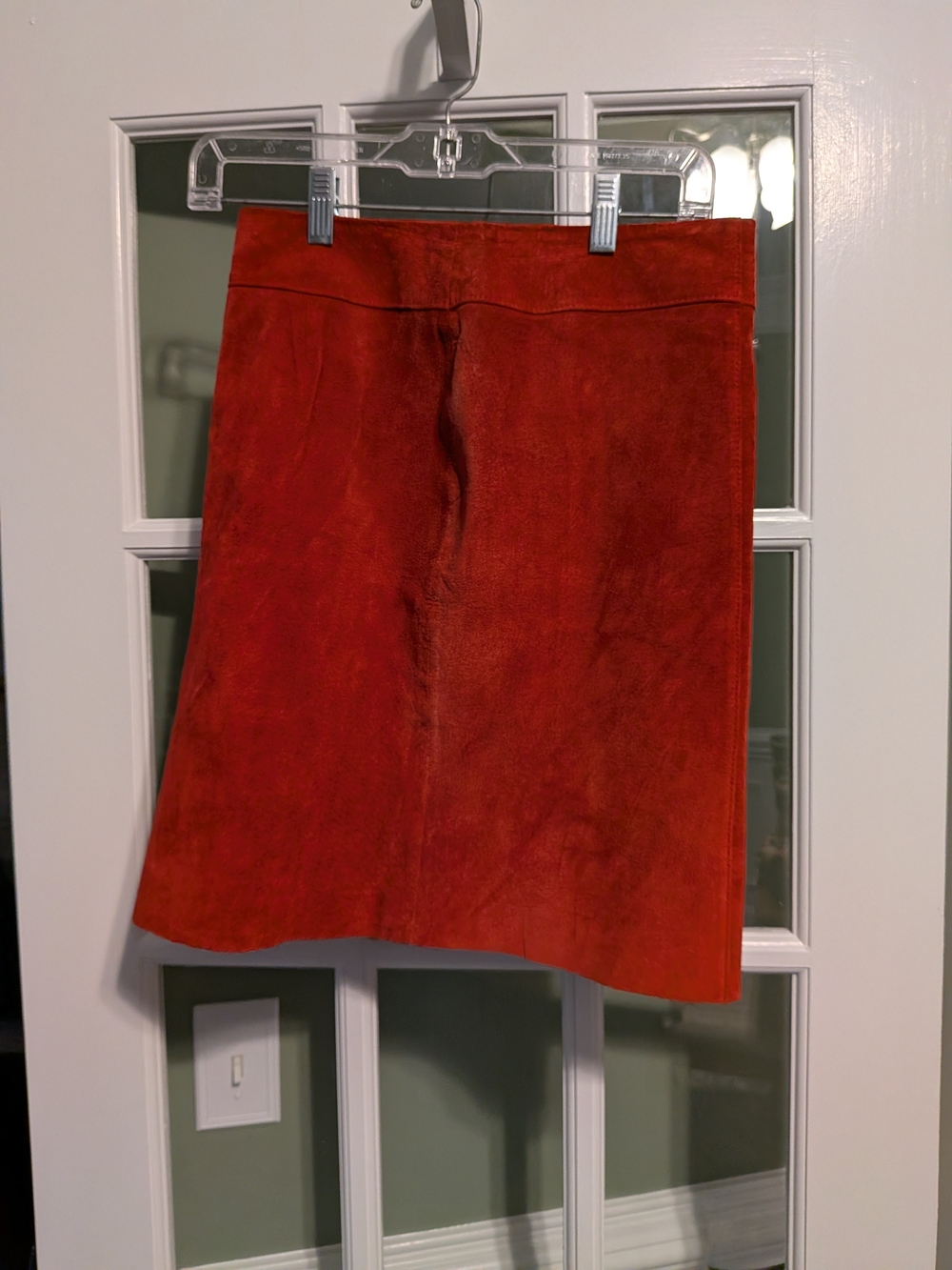 Vintage Express Bright Red Genuine Suede A-Line Mini Skirt Size 1/2 Y2K
